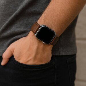Vintage Brown Leather Apple Watch Band 40/38mm Rustic Classic Strap